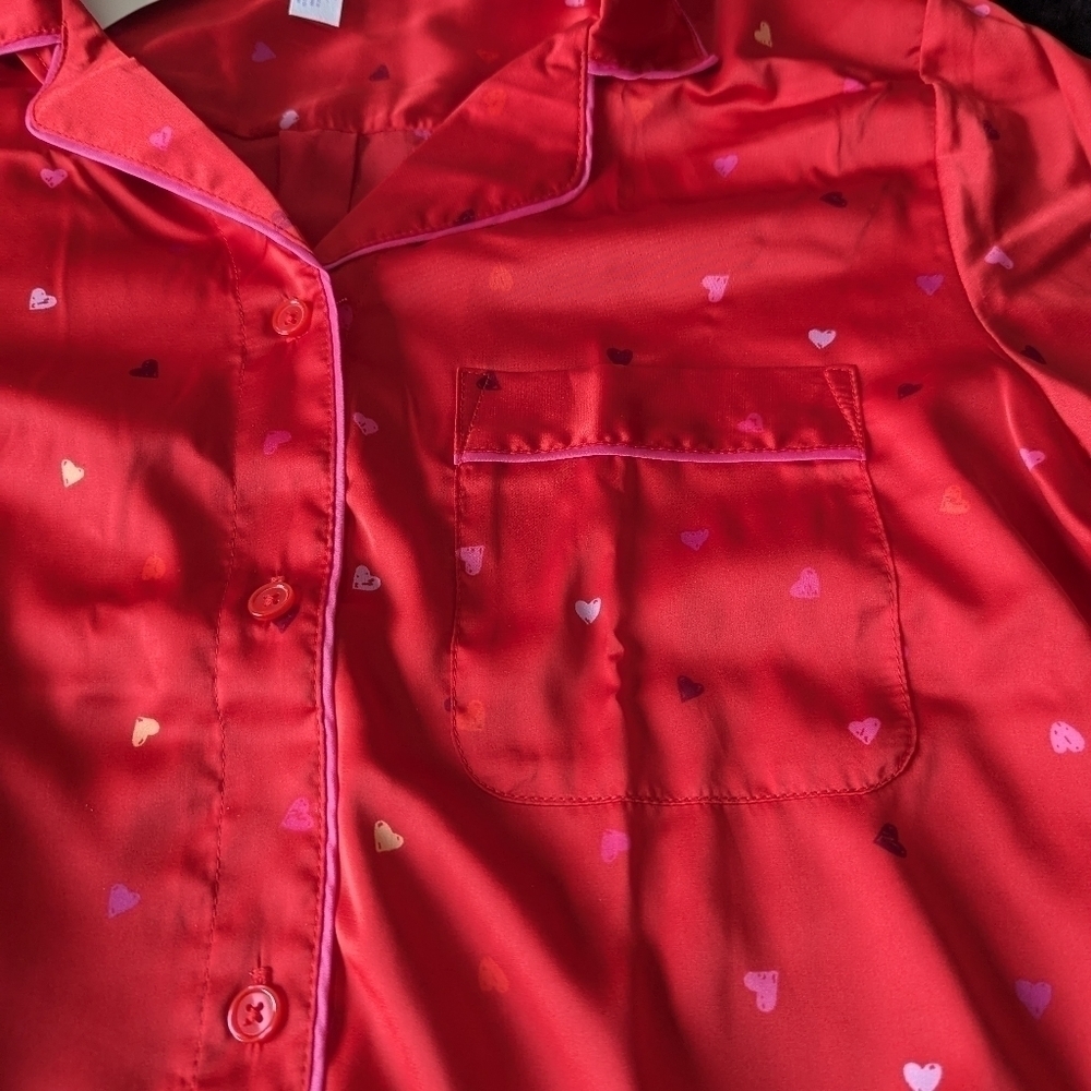 NWT Stars Above Heart Pattern Button Front Top L - Picture 5 of 6
